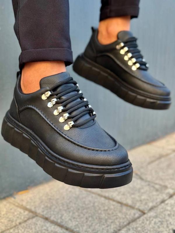 BİÇOMİ KB-X10 Kuback Kömür Cilt Yüksek Taban Günlük Spor Ayakkabı - Image 1