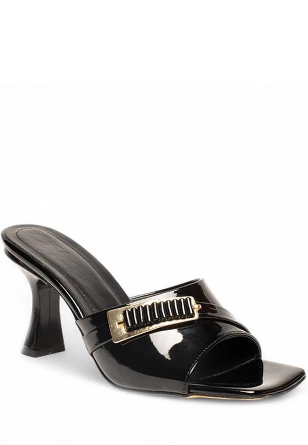 BİÇOMİ Sief Siyah Rugan Topuklu Terlik - Image 1