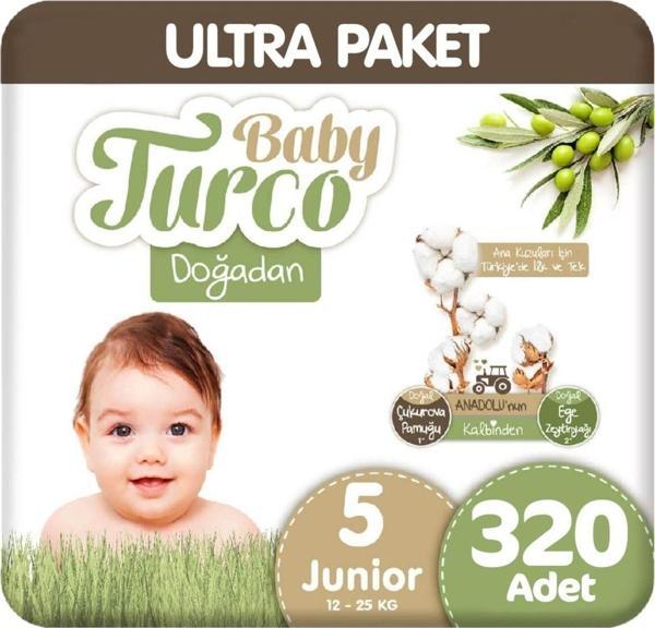 Baby Turco Doğadan Bebek Bezi 5 Numara Junior Ultra 320 Adet - Image 1