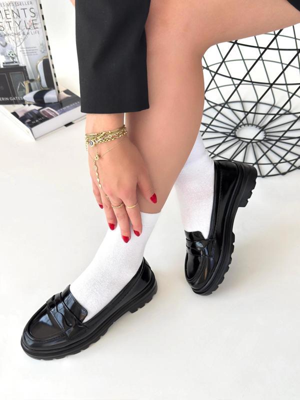 BİÇOMİ Narli Siyah Rugan Oxford Ayakkabı - Image 1