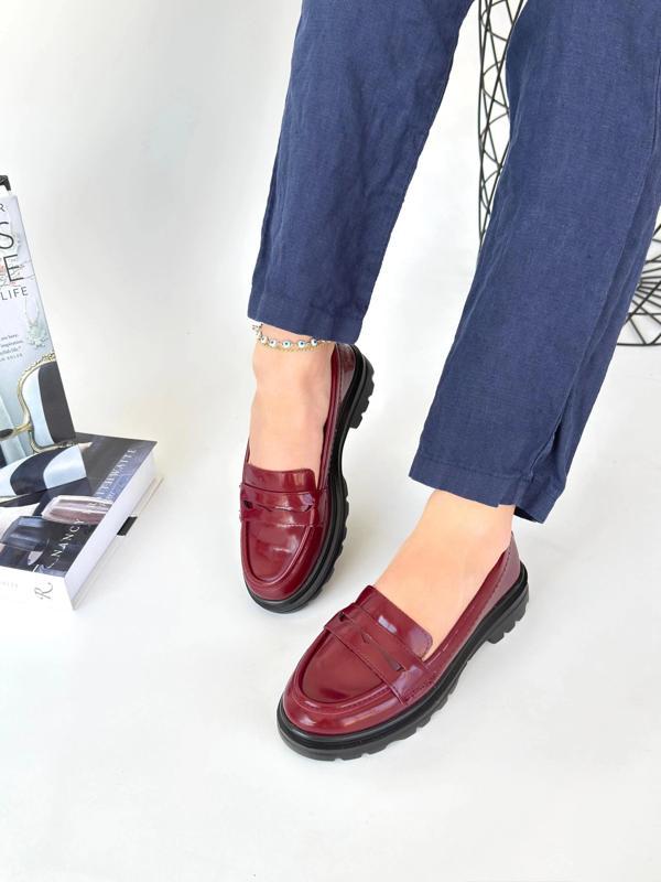 BİÇOMİ Narli Bordo Rugan Oxford Ayakkabı - Image 1