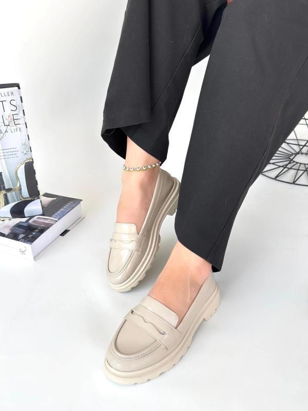 BİÇOMİ Narli Bej Rugan Oxford Ayakkabı - Image 1