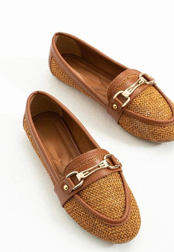 BİÇOMİ Rain Taba Cilt Babet Ayakkabı - Image 1