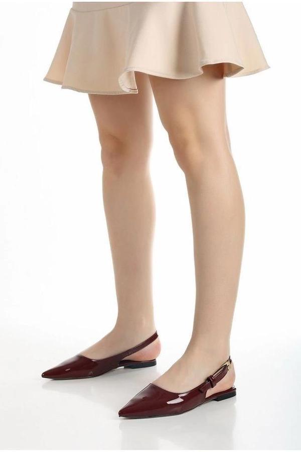 BİÇOMİ Ummar Bordo Rugan Babet Ayakkabı - Image 1