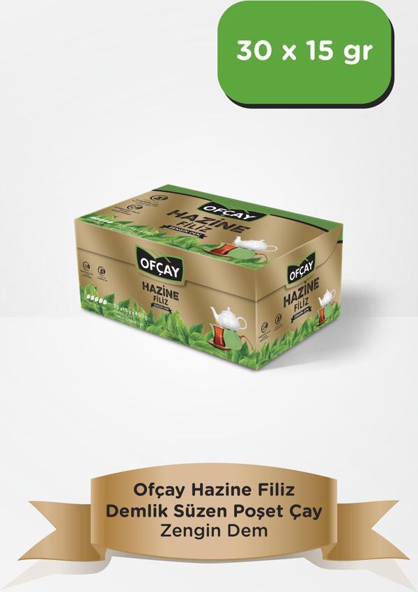 Ofçay Hazine Zengin Dem Siyah Süzen Demlik Poşet Çay 30 x 15 G - Image 1