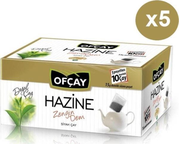 Ofçay Hazine Zengin Dem Siyah Süzen Demlik Poşet Çay 5'li 30 x 15 G - Image 1