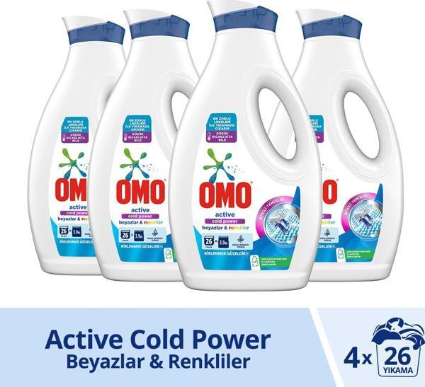 Omo Sıvı Deterjan Active Beyazlar & Renkliler İçin 4 x 1690 ML - Image 1