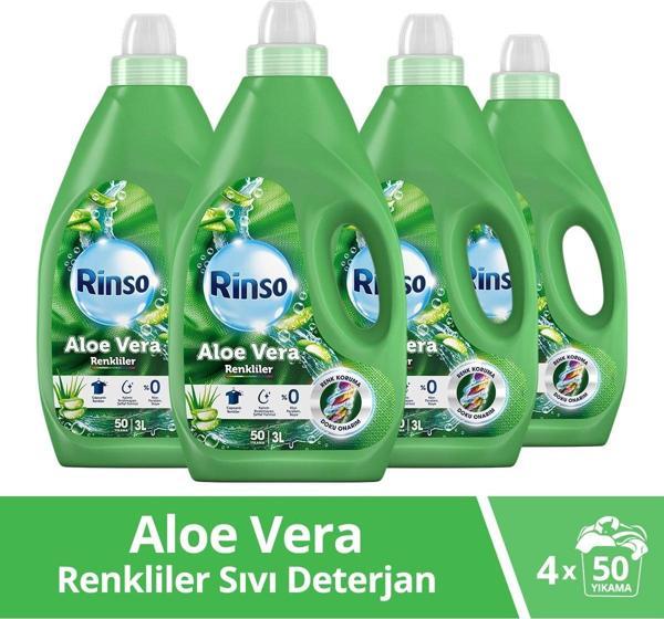 Rinso Aloe Vera Renkiler Sıvı Deterjan 3 Lt 4 Adet - Image 1