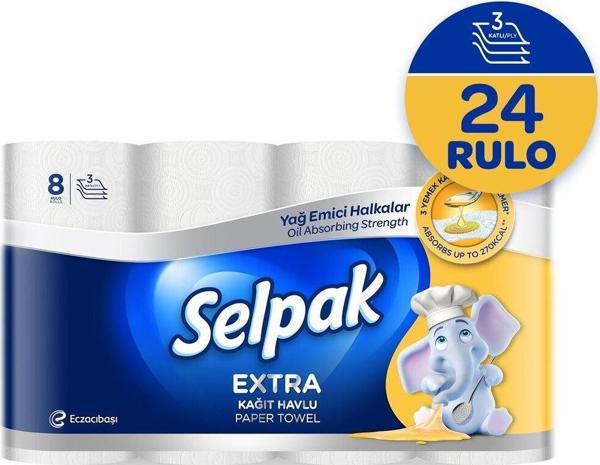 Selpak Extra Yağ Emici Havlu 3 x 8 Rulo - Image 1