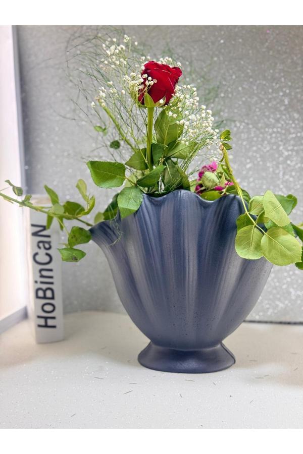 Hobincan özel tasarım istiridye deniz kabuğu  vazo 30 cm  - Image 1