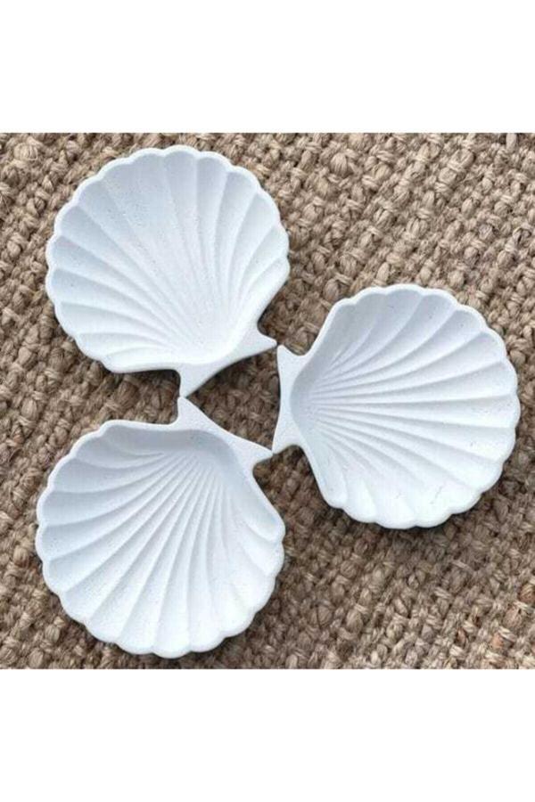 Pulca Shop 3'Lü Dekoratif Beton Istiridye Takı Tabağı - Image 1