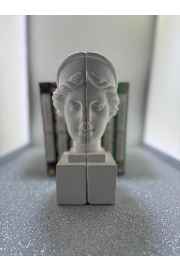 Pelirum Kadın Figürlü Soyut Dekoratif Beyazkitap Tutucu - Image 1