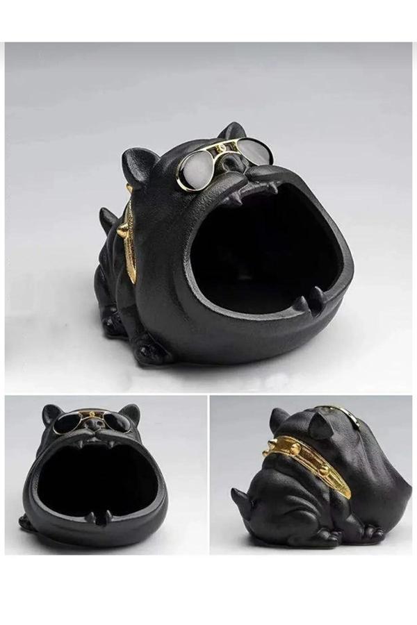 Weranka Bulldog Figürlü Dekoratif Kültablası Biblo Masaüstü Ev Ofis Dekorasyon Küllük Organizer - Image 1