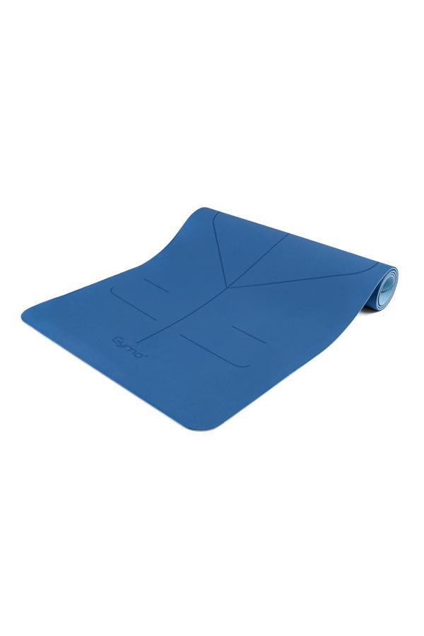 Gymo UltraGrip Hizalamalı 6mm TPE Yoga Matı Pilates Minderi Mavi - Image 1