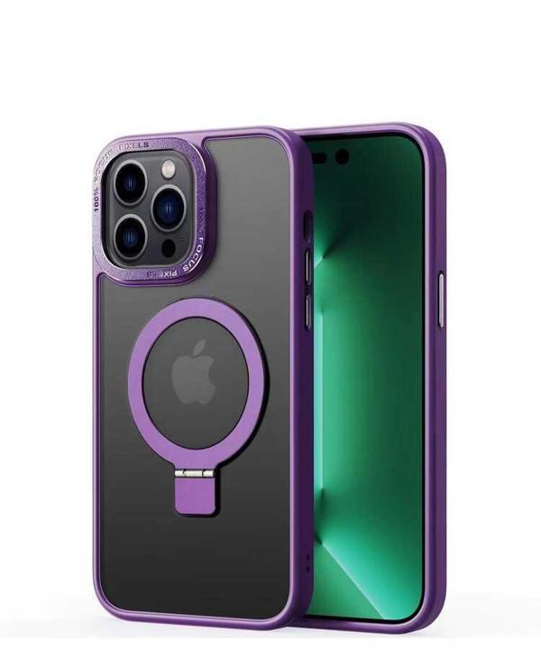 Apple iPhone 14 Pro Kılıf M-safe Wireless Şarj Özellikli Standlı Zore Ting Kapak - Image 1