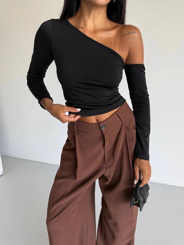 BİÇOMİ Omuz detaylı kollu bluz siyah f2336 - Image 1