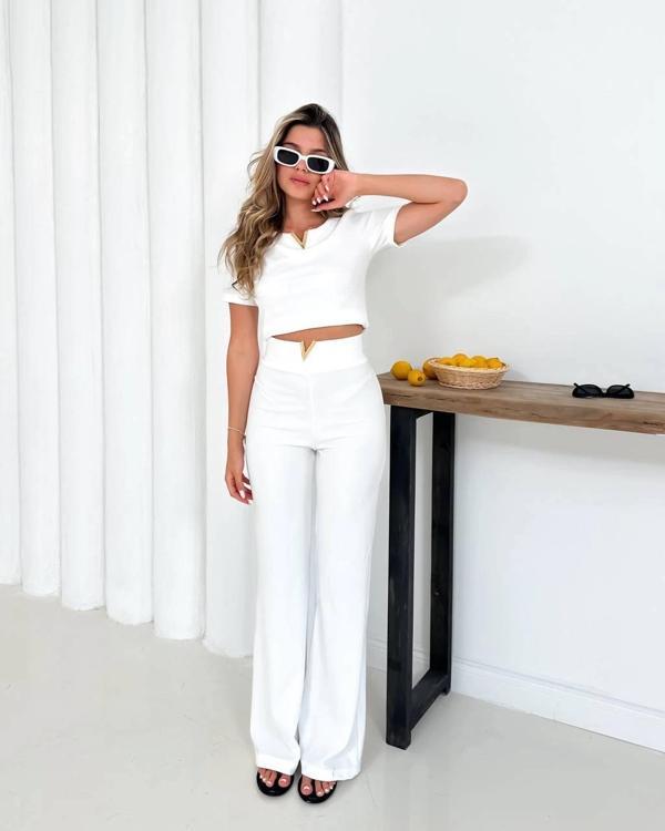 BİÇOMİ V aksesuarlı ottoman takım beyaz s255850 - Image 1