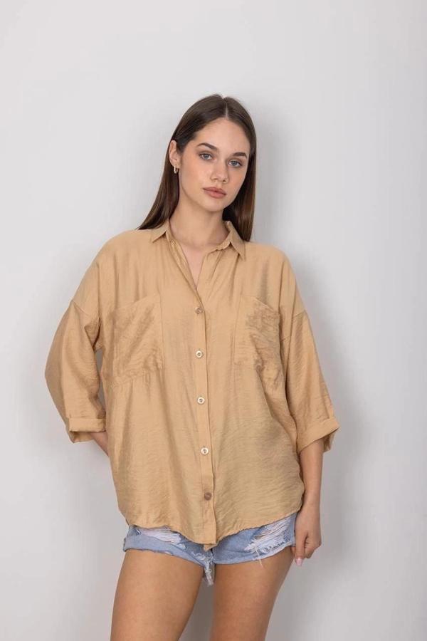 BİÇOMİ Cepli salaş gömlek t1010 - Image 1