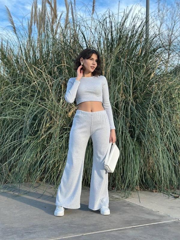 BİÇOMİ Bol paça altüst takım gri w1197 - Image 1