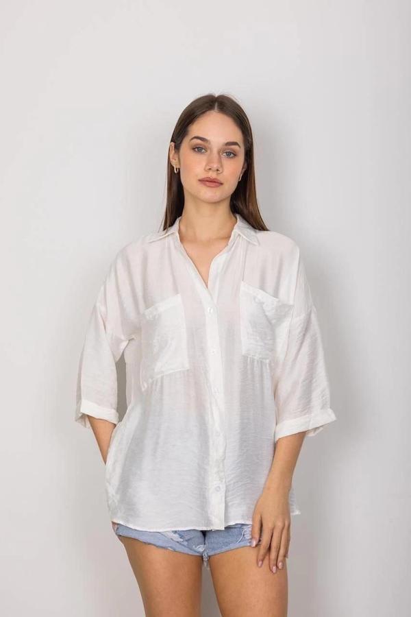 BİÇOMİ Cepli salaş gömlek t1010 - Image 1