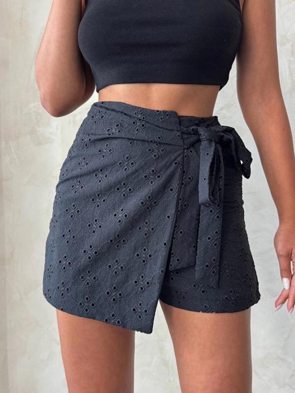 BİÇOMİ Brodeli şort etek s255075 - Image 1