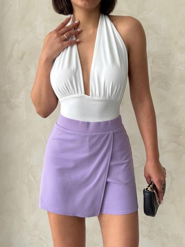 BİÇOMİ Kapaklı şort etek lila s208 - Image 1