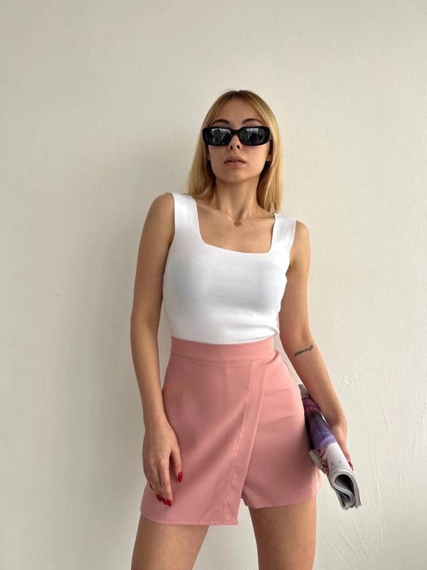 BİÇOMİ Kapaklı şort etek pudra s208 - Image 1