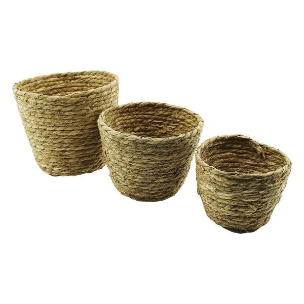 3 BOY YUVARLAK HASIR ORGANİZER SEPET Ç: 15-18-20CM - Y: 11-14-16CM (5365) - Image 1