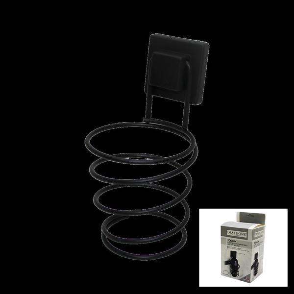 SİYAH - METAL FÖNLÜK FÖN MAKİNE ASKISI KARE MACUN YAPIŞKANLI10X11X15CM (5365) - Image 1