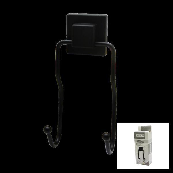 SİYAH - 2Lİ METAL SARKIK ASKI KARE GÜÇLÜ YAPIŞKANLI 8X9X19CM (5365) - Image 1