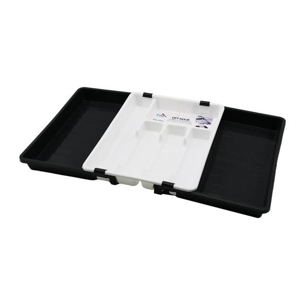 KAYAR KAŞIKLIK İKİ TARAFLI ÇİFT AÇILIR AYARLANABİLİR ÇEKMECE İÇİ 36X69CM (5365) - Image 1