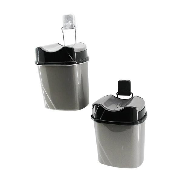 METAL ASKILI PLASTİK ÇÖP KOVASI YAPIŞKANLI MONTAJ (5365) - Image 1