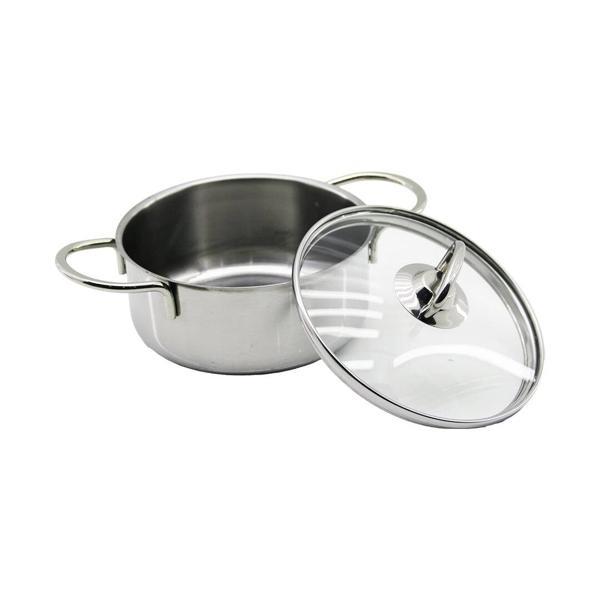 14CM   CAM KAPAK   MİNİ  ÇELİK TENCERE (5365) - Image 1