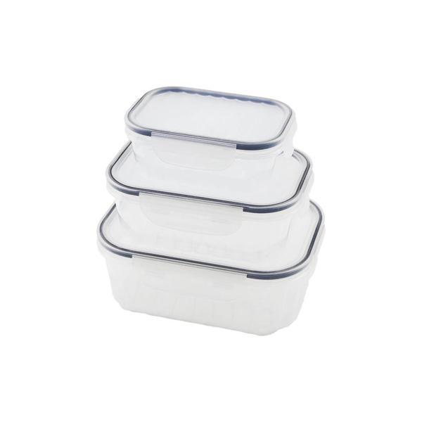 3PCS QUİCK SIZDIRMAZ SAKLAMA KABI SETİ ŞEFFAF KAP - BUĞULU-CONTALI KAPAK  500-1000-1700ML (5365) - Image 1