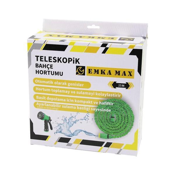 25MT TELESKOPİK UZAYAN BAHÇE HORTUMU 7 FONKSİYON AYARLI TETİKLİ TABANCA (5365) - Image 1