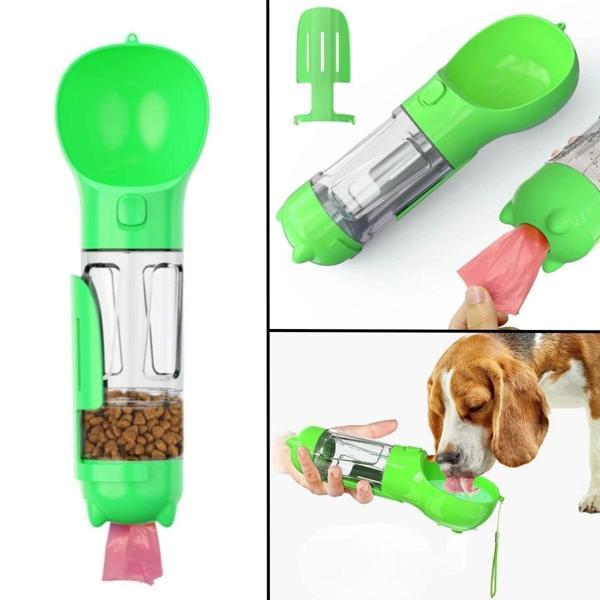 Taşınabilir Hazneli Mama Kaplı ,Kaka Poşetli Kedi,Köpek Suluğu-300ml (5365) - Image 1