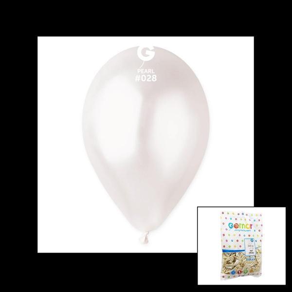 GM-110-28 METALİK - BEYAZ BALON 11'' - 28CM - 100 PARÇA (5365) - Image 1