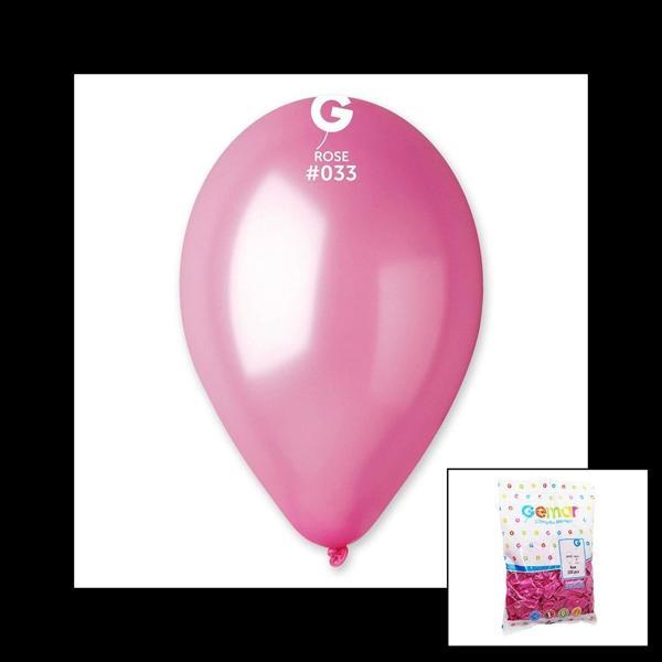 GM-110-33 METALİK - PEMBE BALON 11'' - 28CM - 100 PARÇA (5365) - Image 1