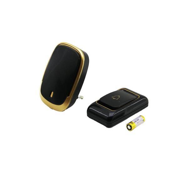 WİRELESS KABLOSUZ KAPI ZİLİ  PİLLİ   100MT MENZİL  SİYAH RENK (5365) - Image 1