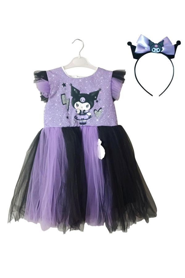 Hn Sport Kız Çocuk Kuromili Taçlı Elbise Parti Mezuniyet Doğum Günü Kostüm Düğün Etkinlik Kuromi - Image 1