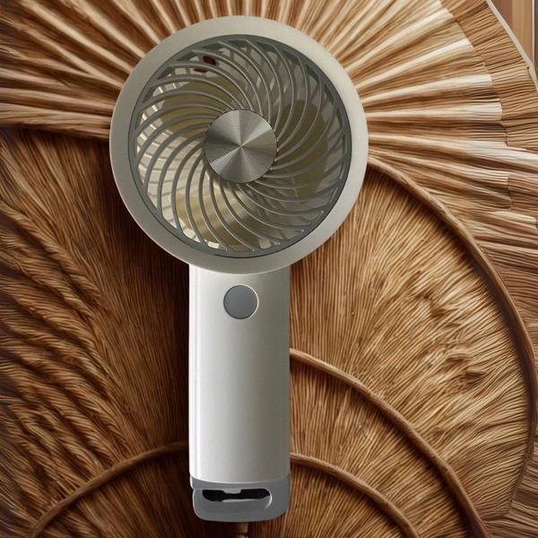 USB ile Şarj Olabilen 3 Ayarlı Fan Modlu Çanta Tipi El Fanı (5365) - Image 1
