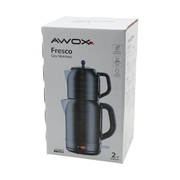 AWOX FRESCO SİYAH ELEKTRİKLİ ÇAY MAKİNESİ ÇAYCI SET 1.7LT SU ISITICI + 1.2LT DEMLİK PASLANMAZ ÇELİK  - Image 1