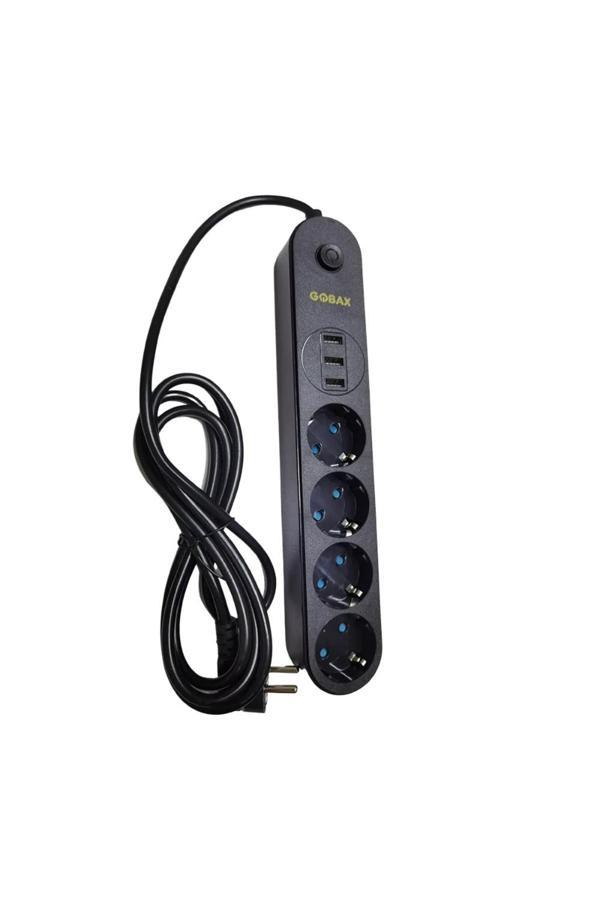 Termal Akım Korumalı Grup Priz Ve 3’lü Usb Şarj Aleti (5365) - Image 1