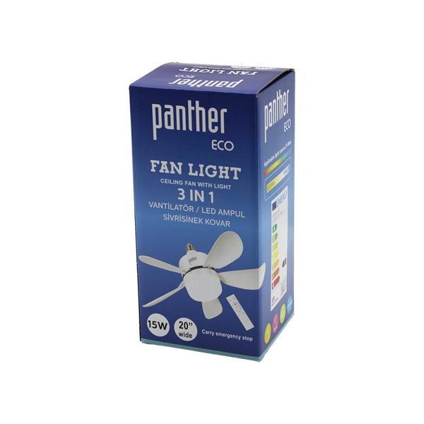3İN1 VANTİLATÖR - LED AMPUL - SİVRİSİNEK KOVAR KUMANDALI 20 İNÇ 15W 3-KADEME HIZ 18X52CM BRKT-137252 - Image 1