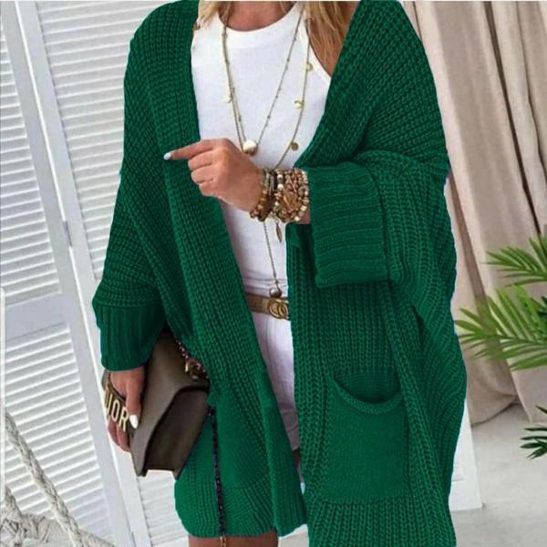 MDB Oversize Kalıp Cepli Salaş Triko Hırka - Image 1