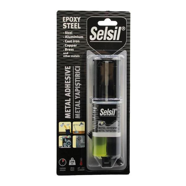 SELSİL EPOXY STEEL METAL ŞIRINGA EPOKSİ YAPIŞTIRICI 28GR. METAL - ÇELİK - ALÜMİNYUM - AHŞAP - PLASTİ - Image 1