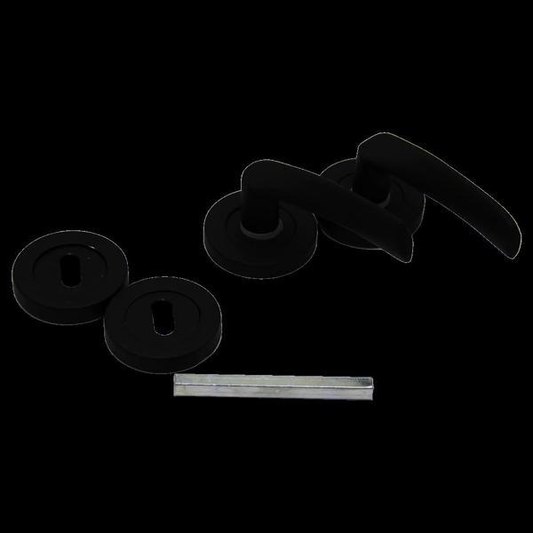 ÇELİKEL ERİŞ-10 AMERİKAN ODA KAPI KOLU SİYAH (5365) - Image 1