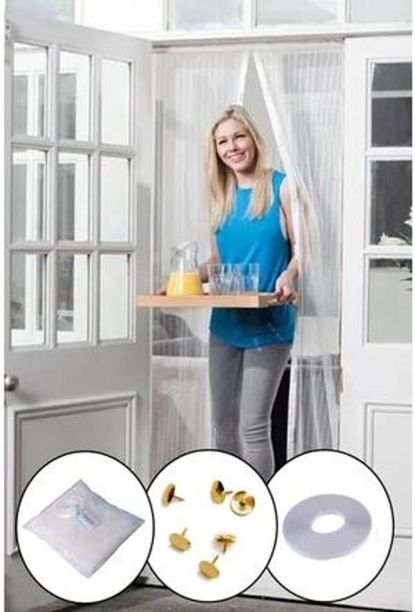 Mıknatıslı Kapı Sinekliği Tül Perde 105 x 205 cm (5365) - Image 1