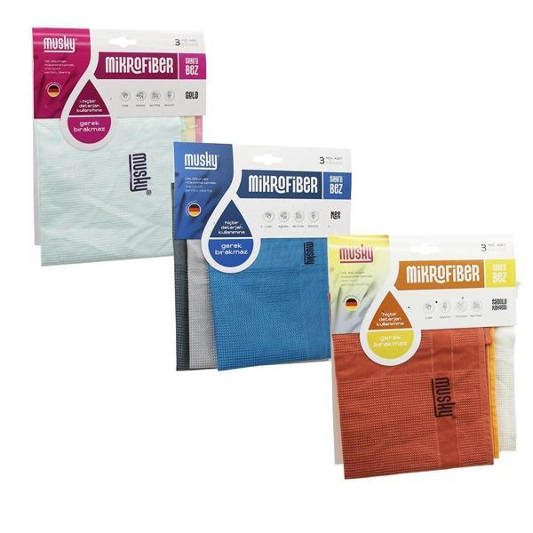 3PCS 40X60MM NEON-AN.KAHVE-GOLD MİX MİKFROFİBER SİHİRLİ BEZ DETERJANA GEREK YOK CAM- ARABA- MUTFAK-  - Image 1