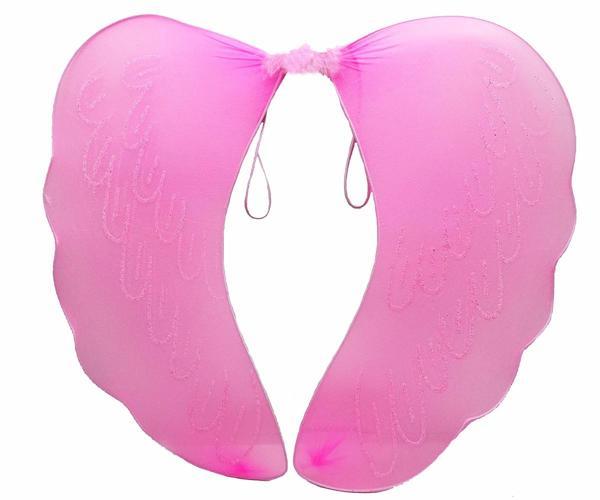 Pembe Renk Ortası Pembe Tüylü Tül Peri Kanadı 40x50 cm (5365) - Image 1